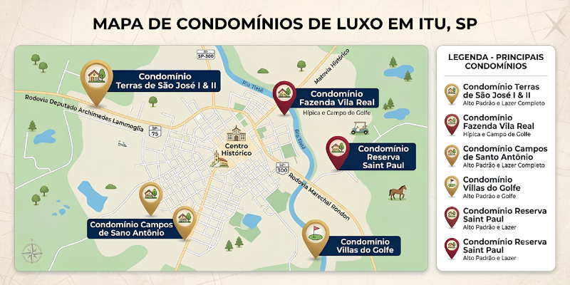 Melhores condomínios de luxo em Itu: o mapa do alto padrão